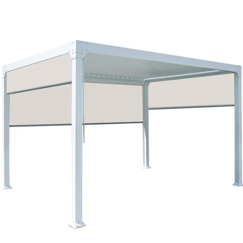 Outdoor Pavilion Nordic Courtyard Sunshade Garden Terrace Outdoor European-Style Aluminum Alloy Leisure Pavilion Manual Pavilion