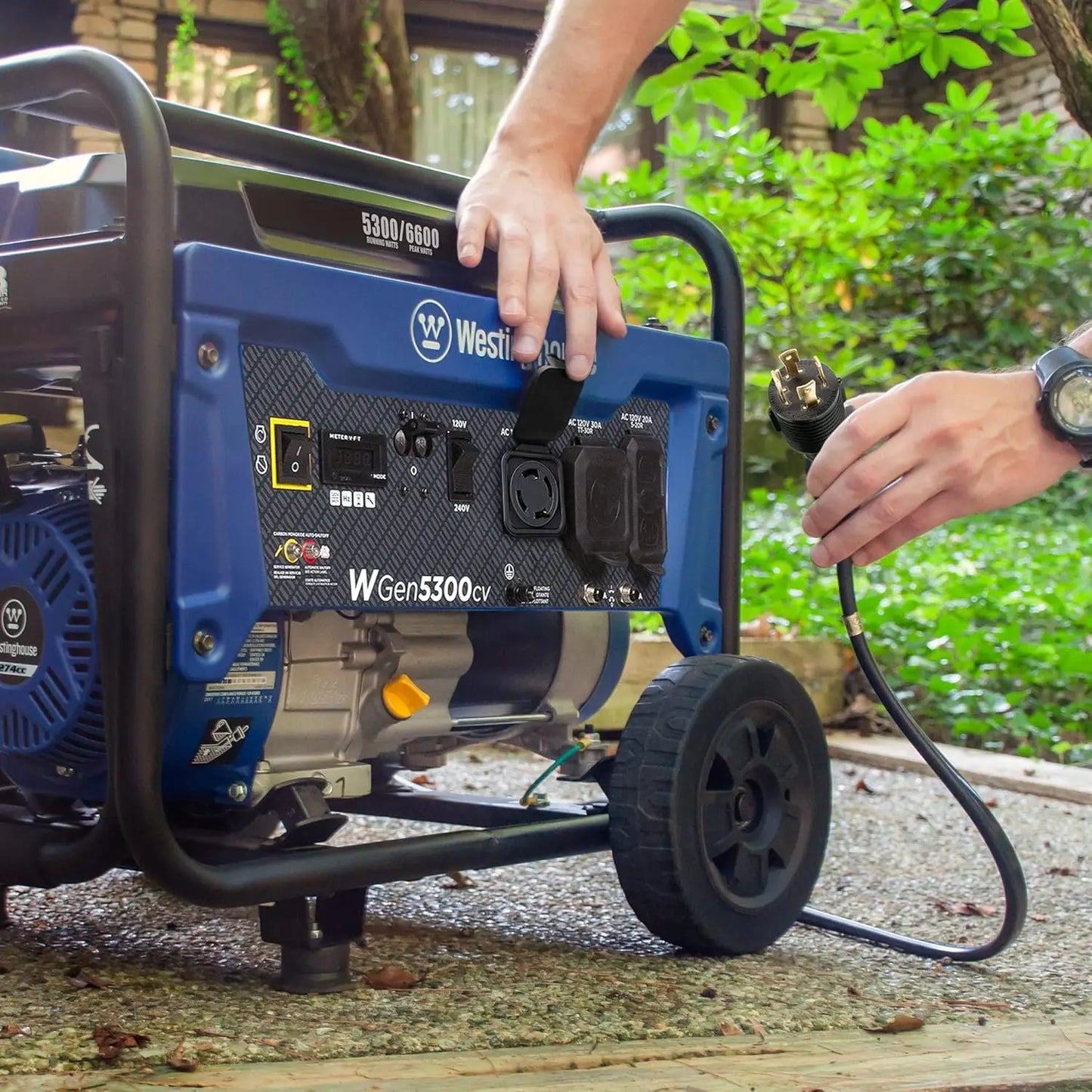 Outdoor Power Equipment 6600 Peak Watt Home Backup Portable Generator, Transfer Switch Ready 30A Outlet, RV Ready 30A Outlet