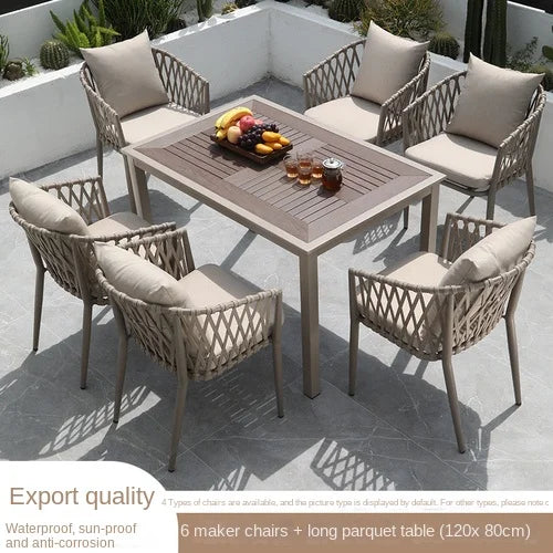 Outdoor Tables,  Outdoor Leisure Vine Chairs, Net Red Dew Tianyang Tea Table and Chair Combination Aluminum Alloy