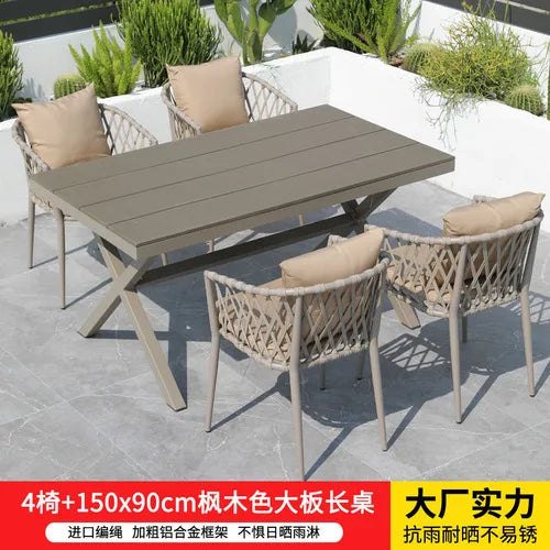 Outdoor Tables,  Outdoor Leisure Vine Chairs, Net Red Dew Tianyang Tea Table and Chair Combination Aluminum Alloy