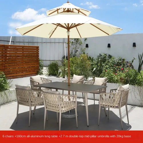 Outdoor Tables,  Outdoor Leisure Vine Chairs, Net Red Dew Tianyang Tea Table and Chair Combination Aluminum Alloy