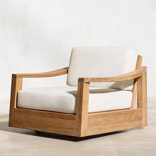 Outdoor Teak Sofa Courtyard Villa Garden Balcony Outdoor Simple Leisure Solid Wood Furniture