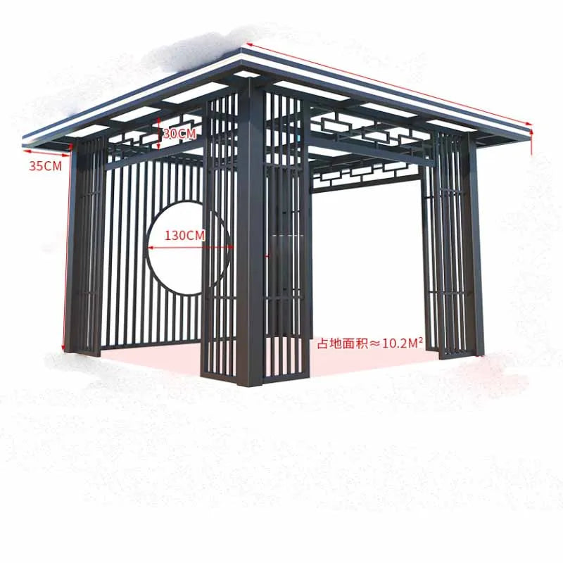 Outdoor aluminum alloy cool and sunny room, villa garden, outdoor leisure electric sunshade pavilion