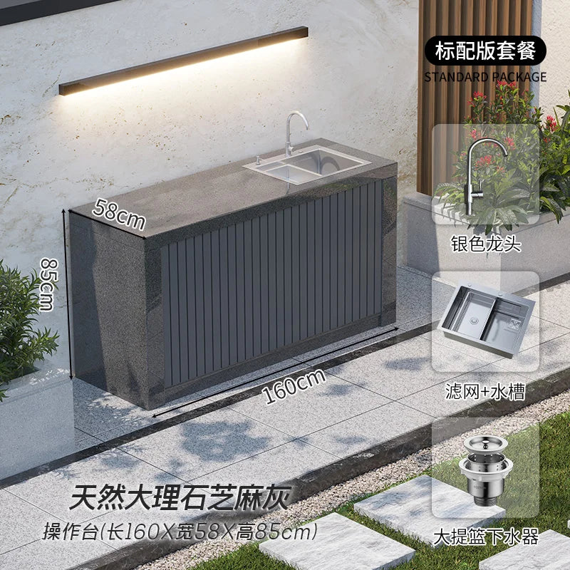 Outdoor courtyard barbecue table, outdoor courtyard carbon grill, villa home grill, stainless steel gas barbecue stove customiza