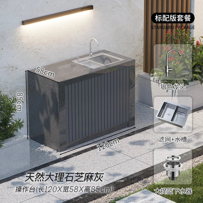 Outdoor courtyard barbecue table, outdoor courtyard carbon grill, villa home grill, stainless steel gas barbecue stove customiza