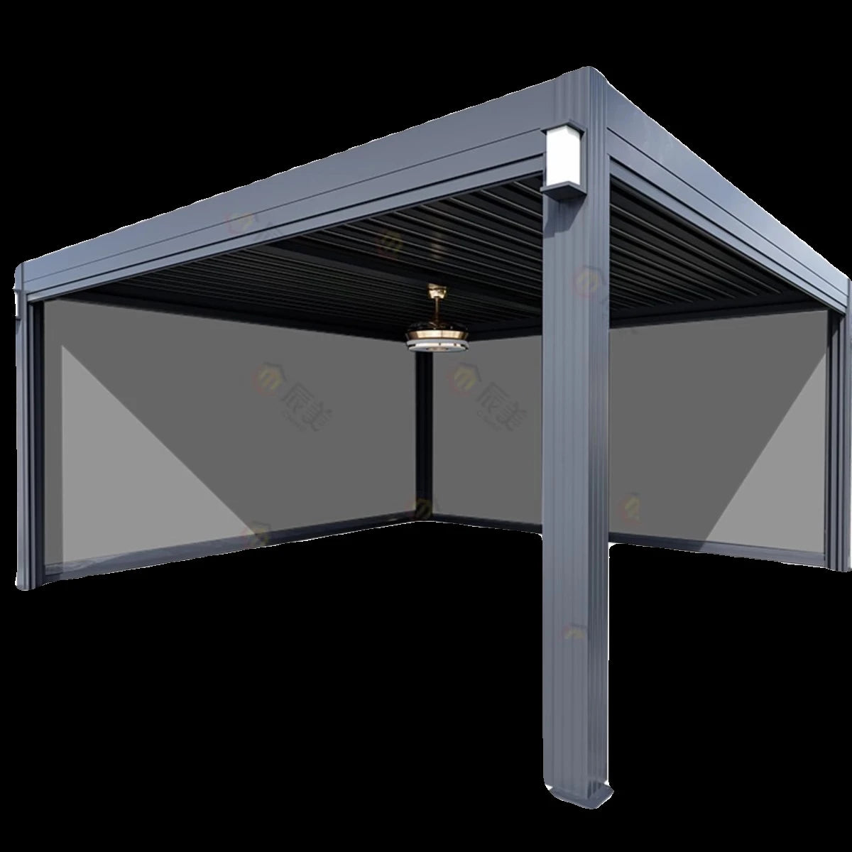 Outdoor courtyard, louver pavilion, garden, outdoor electric flip aluminum alloy pavilion, leisure outdoor scenic spot, sunshine
