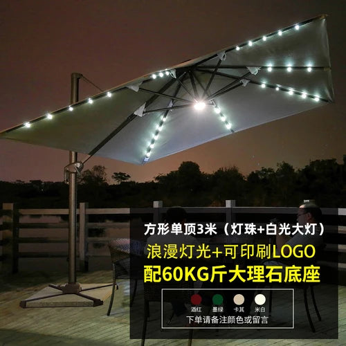 Outdoor courtyard, terrace, garden, outdoor villa, balcony, stall, 3-meter large solar energy with LED