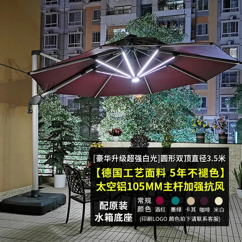 Outdoor courtyard, terrace, garden, outdoor villa, balcony, stall, 3-meter large solar energy with LED