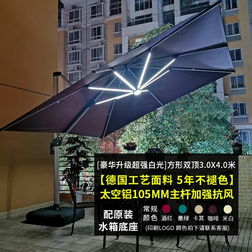 Outdoor courtyard, terrace, garden, outdoor villa, balcony, stall, 3-meter large solar energy with LED