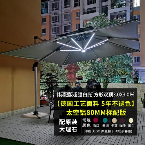 Outdoor courtyard, terrace, garden, outdoor villa, balcony, stall, 3-meter large solar energy with LED