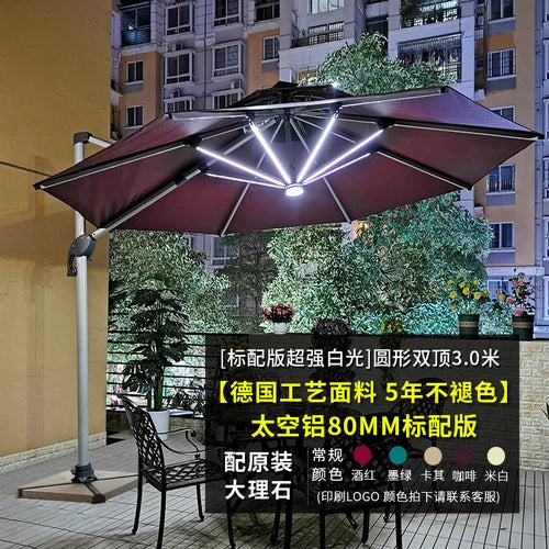 Outdoor courtyard, terrace, garden, outdoor villa, balcony, stall, 3-meter large solar energy with LED