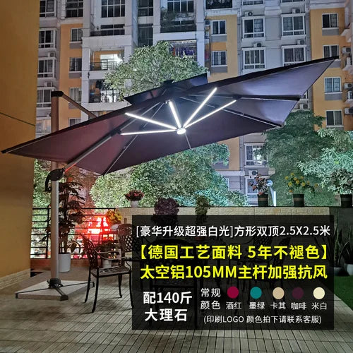 Outdoor courtyard, terrace, garden, outdoor villa, balcony, stall, 3-meter large solar energy with LED