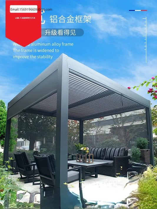 Outdoor electric sunshade garden courtyard villa balcony smoking room aluminum alloy pavilion awning pergola