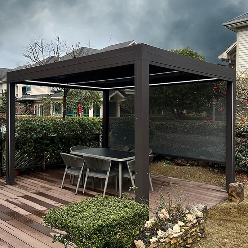 Outdoor electric sunshade garden courtyard villa balcony smoking room aluminum alloy pavilion awning pergola