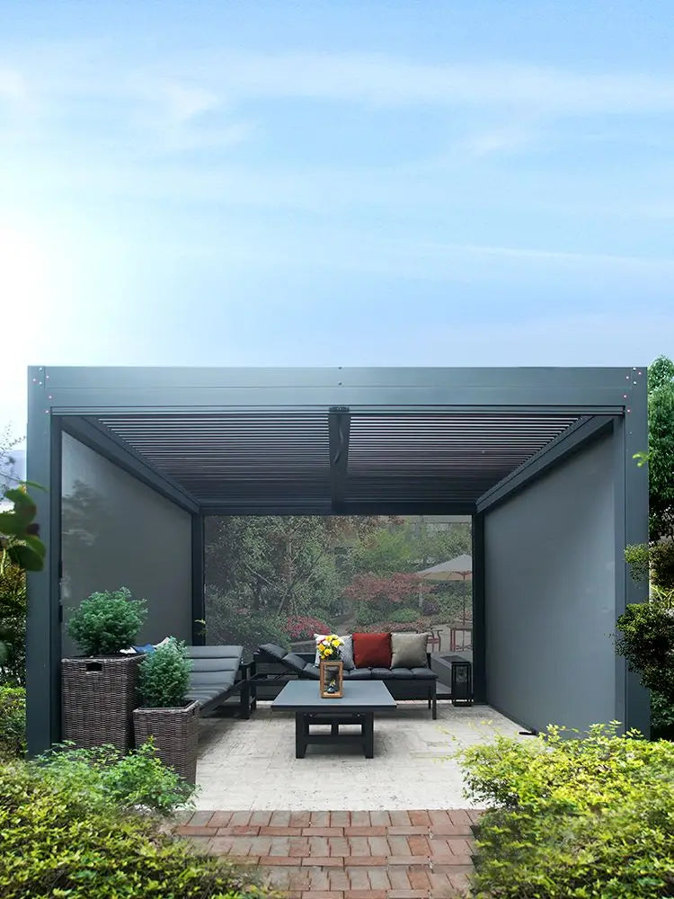 Outdoor electric sunshade garden courtyard villa balcony smoking room aluminum alloy pavilion awning pergola
