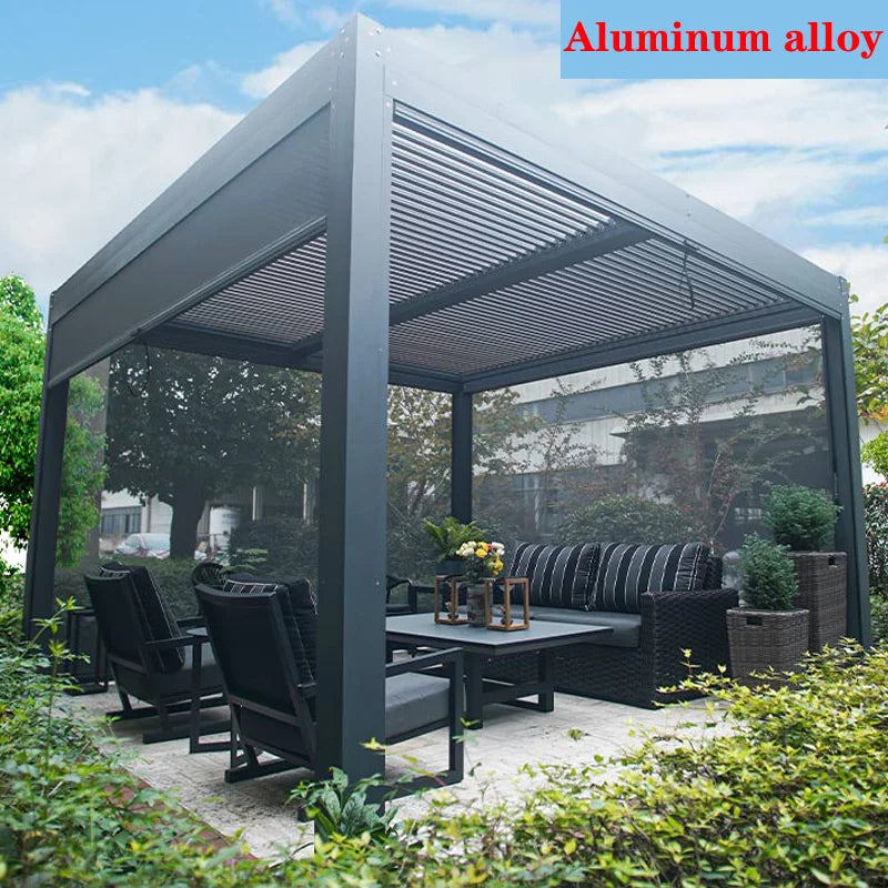 Outdoor electric sunshade garden courtyard villa balcony smoking room aluminum alloy pavilion awning pergola