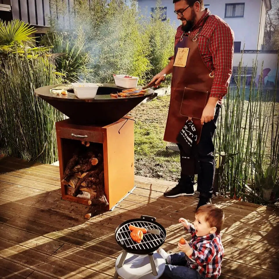 Outdoor garden rust corten steel fire pit heavy duty BBQ