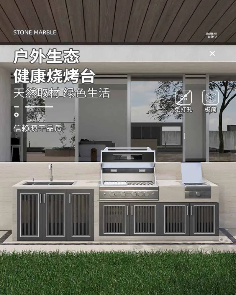 Outdoor marble storage cabinet, villa, outdoor agricultural washing cabinet, courtyard, household sink, integrated cabinet, oper