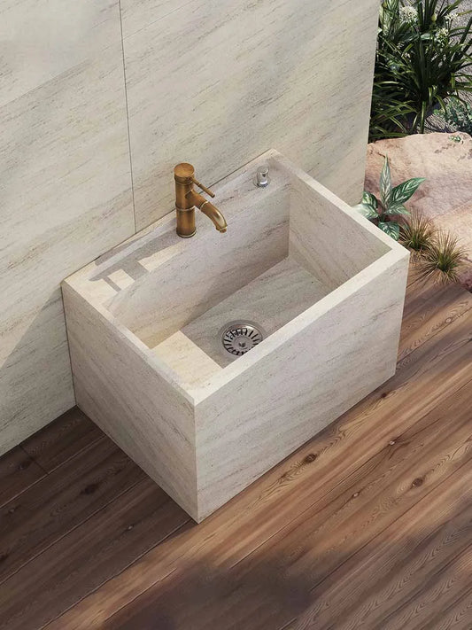Outdoor mop pool, courtyard, home balcony, mop mop, mop, mop, mop, mop, mop, outdoor marble mop basin, floor standing integrated