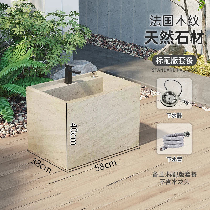 Outdoor mop pool, courtyard, home balcony, mop mop, mop, mop, mop, mop, mop, outdoor marble mop basin, floor standing integrated