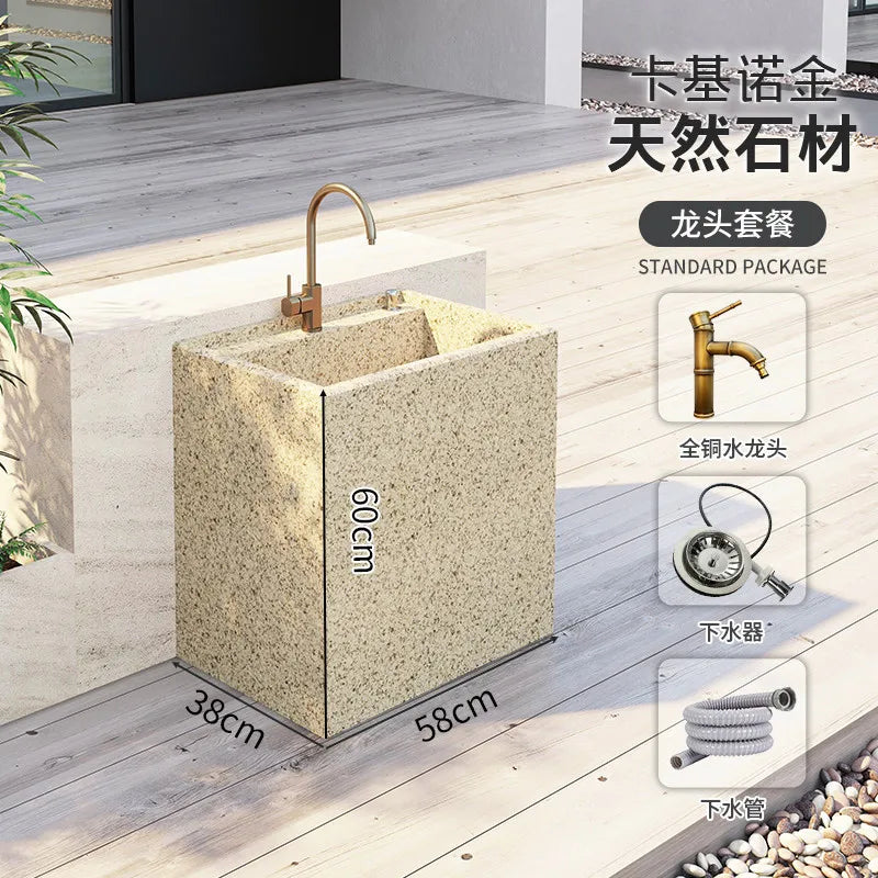 Outdoor mop pool, courtyard, home balcony, mop mop, mop, mop, mop, mop, mop, outdoor marble mop basin, floor standing integrated