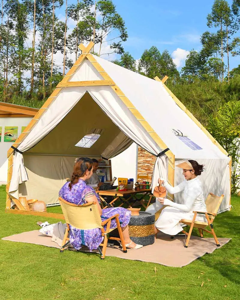 Outdoor solid wood garden, farmhouse, landscape, homestay, camping tent