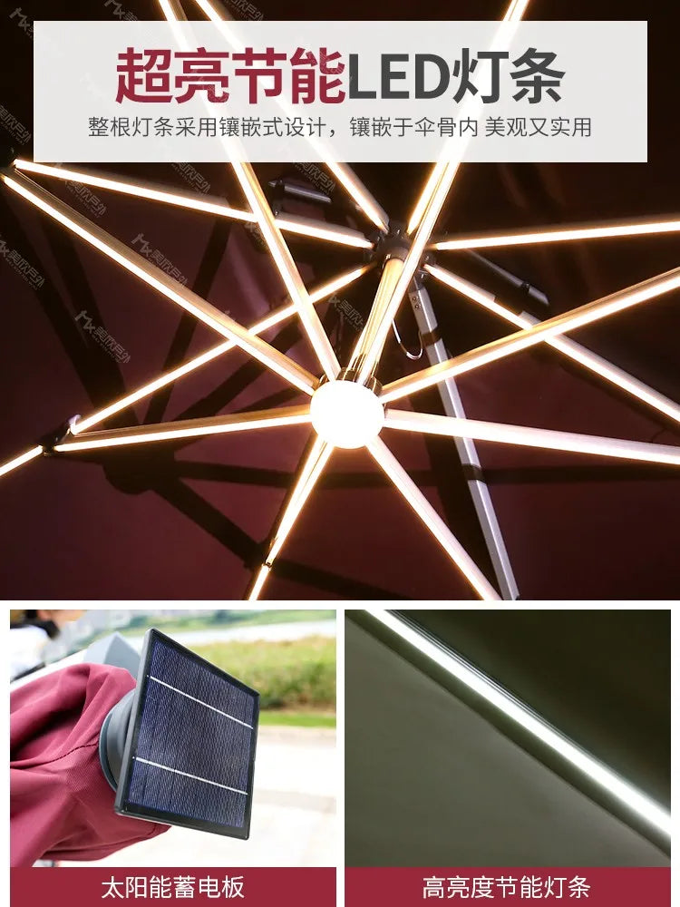 Outdoor sunshade courtyard umbrella villa garden terrace large solar umbrella household commercial stalls.