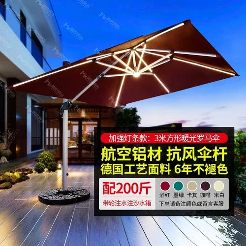 Outdoor sunshade courtyard umbrella villa garden terrace large solar umbrella household commercial stalls.