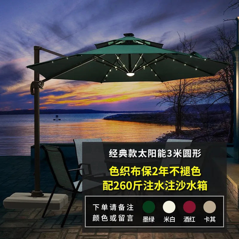 Outdoor sunshade villa garden courtyard sub-terrace roof outdoor sunshade wind-resistant umbrella
