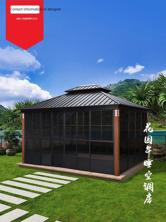 Outdoor sunshine room simple courtyard pavilion villa outdoor assembly room house sunshade aluminum alloy