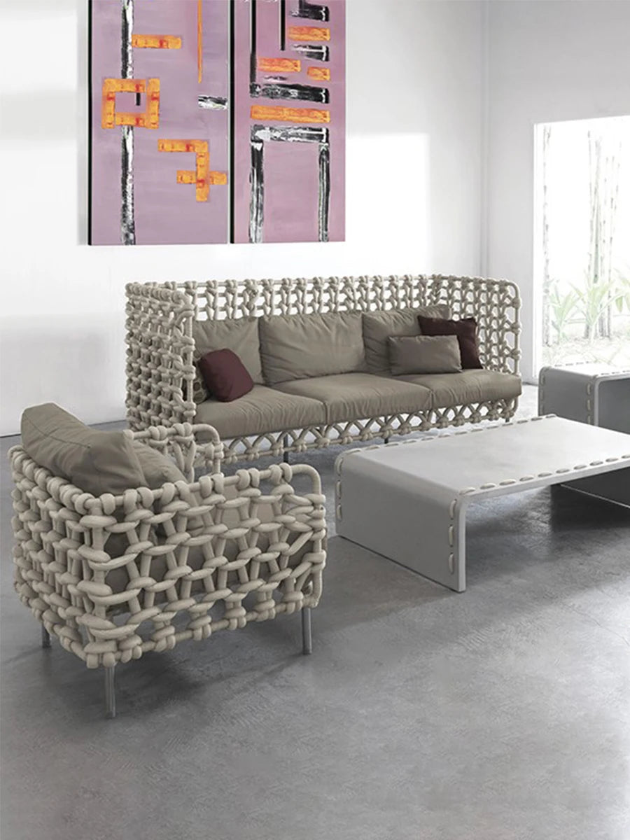 Outdoor villa sofas, rattan chairs, artistic and creative balconies, outdoor garden furniture