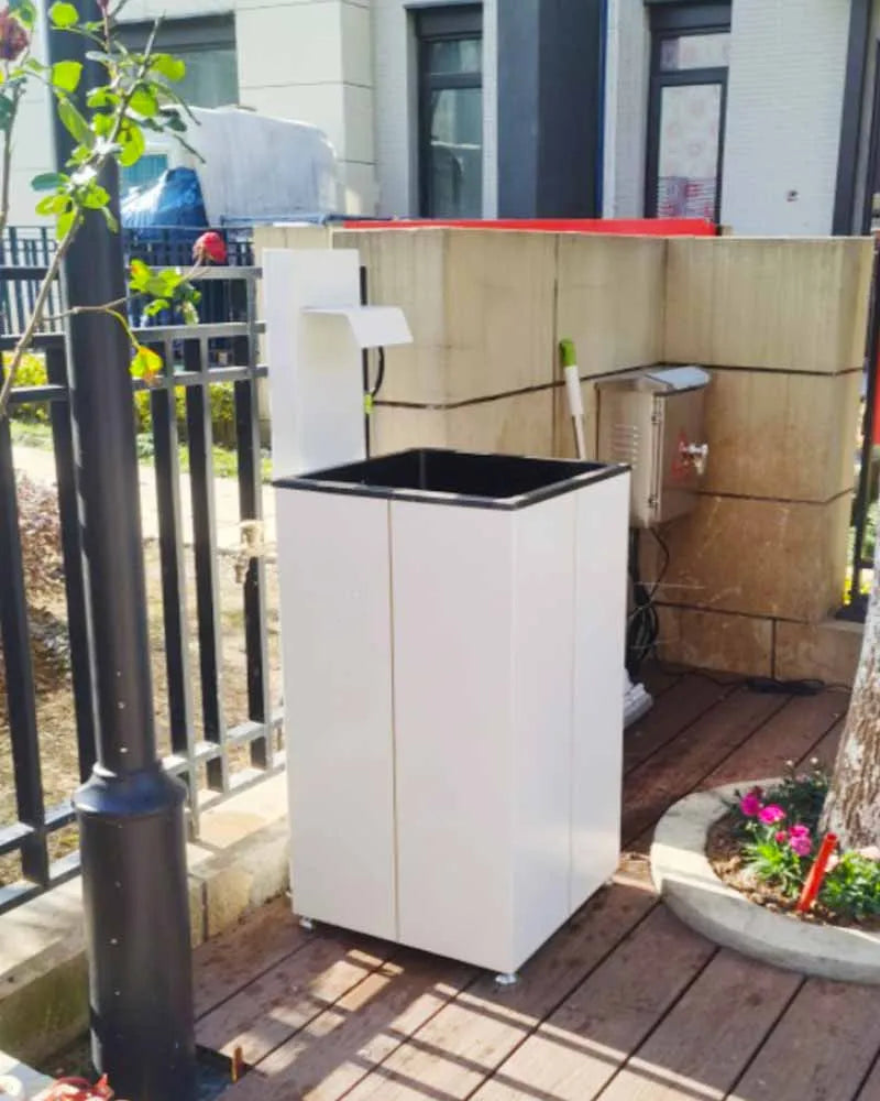 Outdoor white washbasin, outdoor villa basin, balcony column basin, stainless steel antifreeze and sun protection room column ba