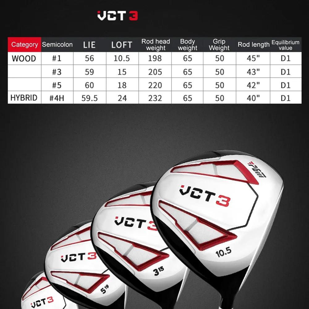 PGM Golf Club Sets MTG031,VCT3 Generation Men's 9/12 Branch Golf Clubs,Beginner's Right Hand Complete Golf Rod Set