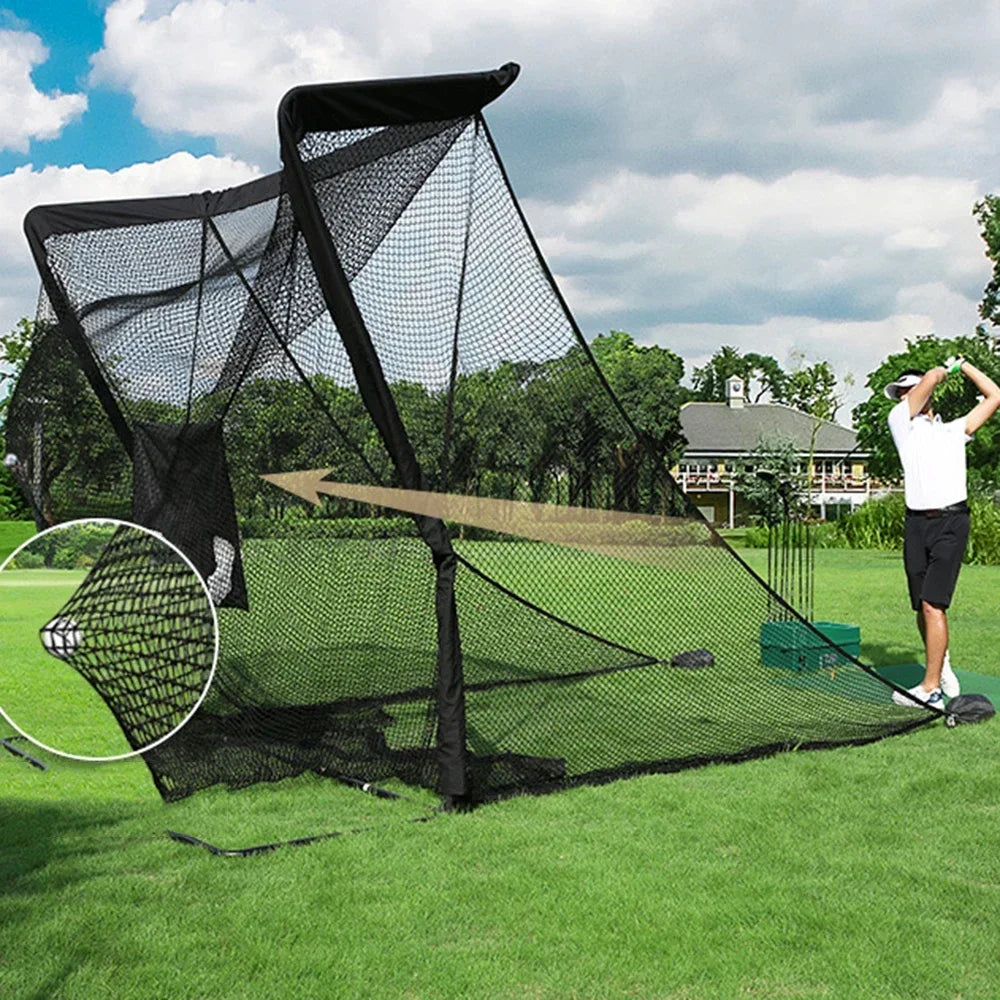 PGM Golf Training Hitting Net,Golf Driving Range Hitting Net with Enlarged Side Protection Net,Indoor/Outdoor Golf Practice Aids