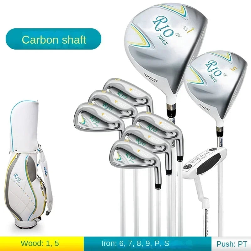PGM Women's Golf Club Elegant Women's Carbon Shaft Set 11-Pole Junior High School Scholar Practice Rod LTG014