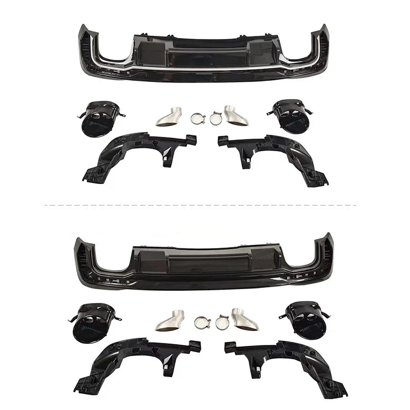 PP material Car Body Kit Front Side Skirts Fender Large Tailpipe Body Kit For  A4 2020