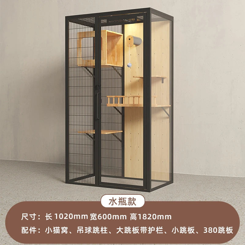 Panorama cat villa home large space glass cat cage luxury cat house customization