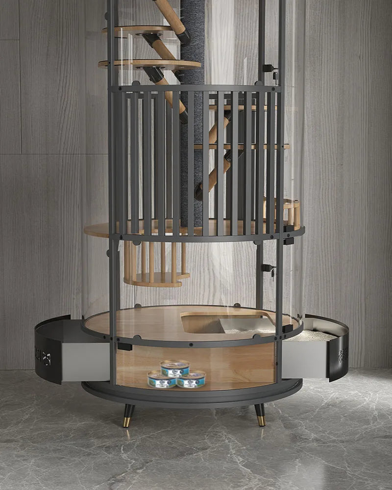 Panorama cat villa super large space luxury cat nest glass room cat display cabinet cat cage with toilet