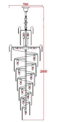 Penthouse Large Lighting Staircase Long Crystal Chandelier Ceiling Modern Villa Hollow Hall Living Room Lamps Nordic Stairway
