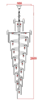 Penthouse Large Lighting Staircase Long Crystal Chandelier Ceiling Modern Villa Hollow Hall Living Room Lamps Nordic Stairway