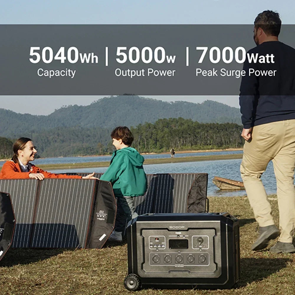 Per 5040Wh 1575000mAh 100 ~ 120V, 16A Max 2000W Max grande capacità centrale elettrica portatile generatore solare 5000W 4000W