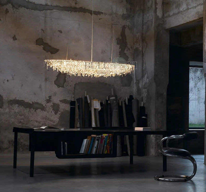 Personality restaurant long chandelier villa basement island creative hotel bar luxury imported crystal lamps