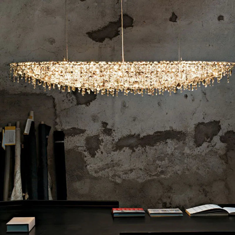 Personality restaurant long chandelier villa basement island creative hotel bar luxury imported crystal lamps