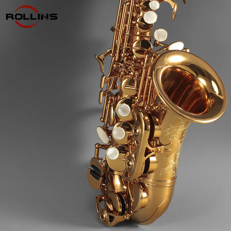 Popular Grade Curved Gold Lacquer By Electrophoresis Coating Soprano Saxophone KSSL-A1