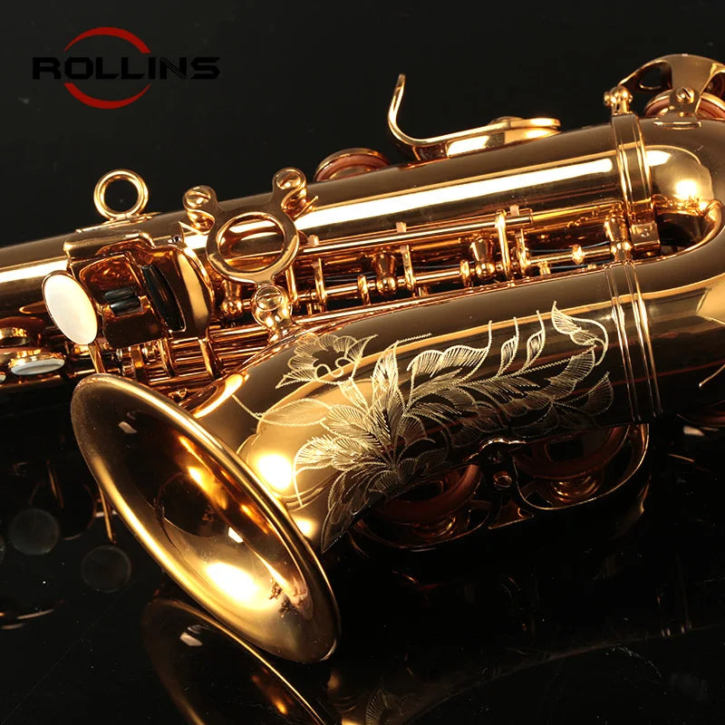 Popular Grade Curved Gold Lacquer By Electrophoresis Coating Soprano Saxophone KSSL-A1