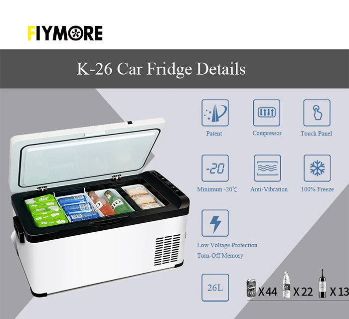 Portable 12V Compressor Auto Fridge For Camping