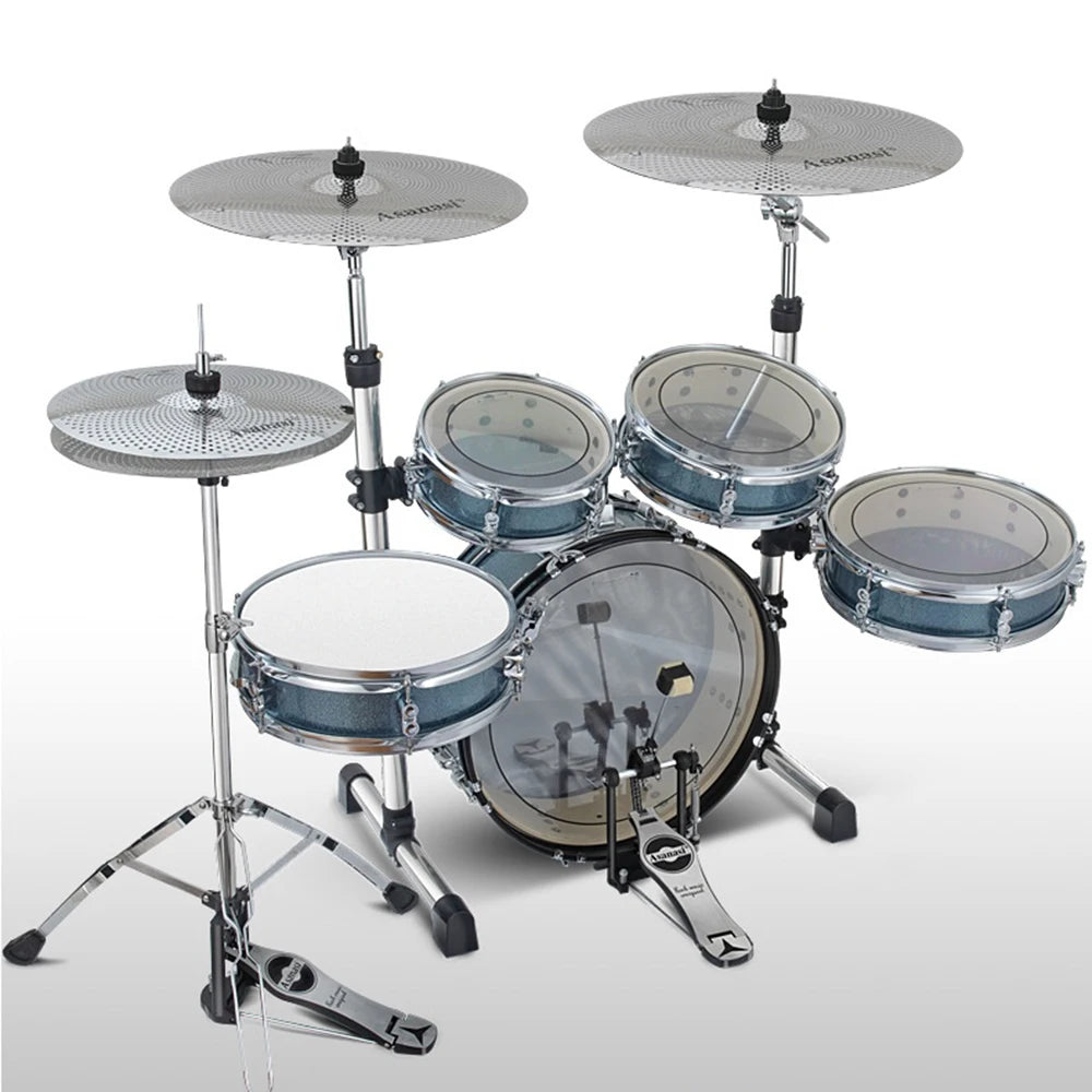 Electronic musical instruments Portable Drum Set, 5 Drums and 4Cymbals, Mute, Adult, Children, Double-sided Practice Test Double-sided Practice Test Jazz Drum