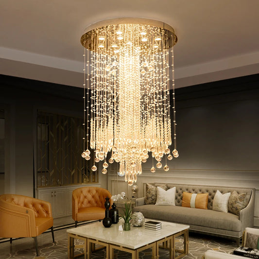 Post-modern Creative Personality Crystal Chandelier Duplex Living Room Chandelier Villa Simple Fashion Stairwell Long Chandelier