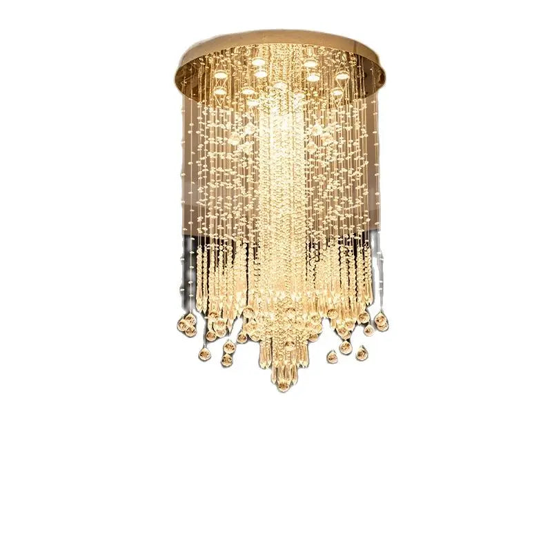 Post-modern Creative Personality Crystal Chandelier Duplex Living Room Chandelier Villa Simple Fashion Stairwell Long Chandelier