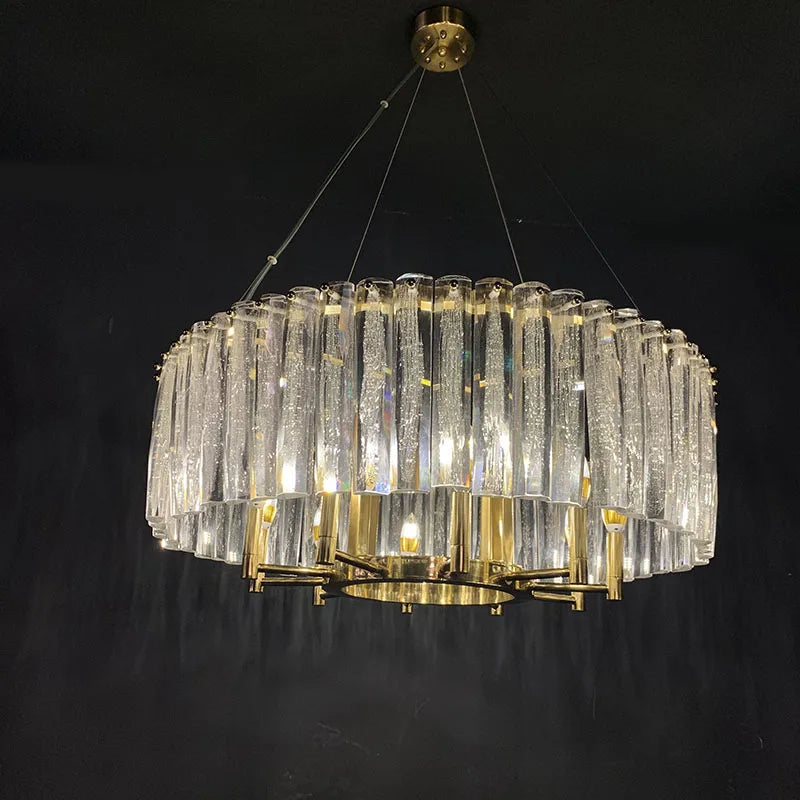 Post-modern copper luxury crystal chandelier living room dining room art villa bar table light personality model room lamps